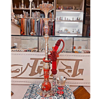 خرید، قیمت و مشخصات  قلیان کامل برنجی شمش گلدان مینا هندی طرح مات، گارانتی 10 ساله ارزان و باکیفیت _ هنرظریف