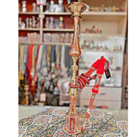 خرید، قیمت و مشخصات قلیان کامل برنجی شمش گلدان قرمز، طرح شمشیری طلاکاری با لوستر قرمز ارزان و باکیفیت _ هنرظریف