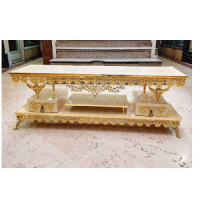 میز تلویزیون صفحه هایگلاس برنز اصل ، طول 120، دارای دو کشو