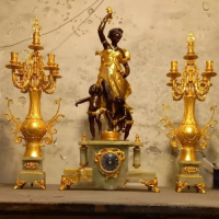 خرید، قیمت و مشخصات ساعت و شمعدان برنزی مادر طرح فرانسه،شیک و مدرن؛ارزان و با کیفیت _هنرظریف