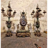 خرید، قیمت و مشخصات ساعت و شمعدان خروسی، تمام برنز با بالاترین کیفیت _ هنرظریف