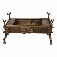 خرید، قیمت و مشخصات منقل زغالی برنجی مستطیل جدید، بدون سینی، سنگین وزن با بالاترین کیفیت _ هنرظریف