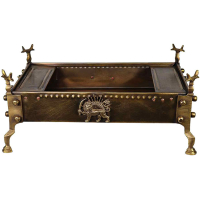 خرید، قیمت و مشخصات منقل مستطیل زغالی برنجی، بدون سینی، روق ضخیم با بالاترین کیفیت _ هنرظریف