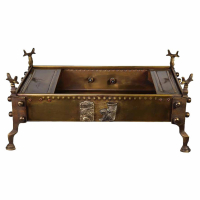 خرید، قیمت و مشخصات منقل زغالی برنجی مستطیل، سنگین وزن، بدون سینی با بالاترین کیفیت _ هنرظریف