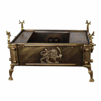 خرید، قیمت و مشخصات منقل زغالی برنجی، مستطیل بدون سینی، سنگین وزن با بالاترین کیفیت _ هنرظریف