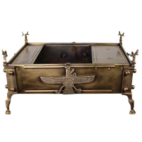 خرید، قیمت و مشخصات منقل زغالی برنجی مستطیل، بدون سینی، سنگین وزن با بالاترین کیفیت _ هنرظریف