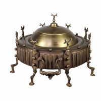 خرید، قیمت و مشخصات منقل زغالی برنجی طرح روسی کاسه بزرگ، قطر 39، سنگین وزن _ هنرظریف