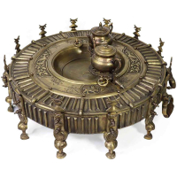 خرید، قیمت و مشخصات منقلزغالی برنجی خان بختیاری قطر 78، سنگین وزن با بالاترین کیفیت _ هنرظریف