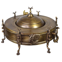 خرید، قیمت و مشخصات منقل زغالی برنجی ارمنی متوسط، قطر 39، نشان دار با بالاترین کیفیت _ هنرظریف