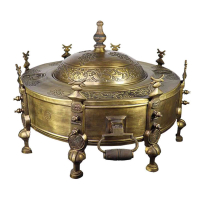 خرید، قیمت و مشخصات منقل زغالی برنجی ارمنی قلم، دسته دار، سنگین وزن با بالاترین کیفیت _ هنرظریف