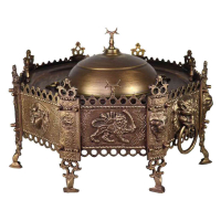 خرید، قیمت و مشخصات منقل زغالی برنجی شیر و خورشید ۸ ضلعی کاسه جدا سنگین وزن با بالاترین کیفیت _ هنرظریف