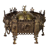 خرید، قیمت و مشخصات منقل زغالی برنجی شیرنشان۶ ضلعی، سنگین وزن با بالاترین کیفیت _ هنرظریف