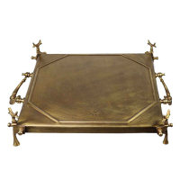 خرید، قیمت و مشخصات سینی برنجی منقل مربع کوچک، پایه دار با بالاترین کیفیت _ هنرظریف