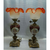 خرید، قیمت و مشخصات چراغ پایه برنجی ستون سرامیکی لب چین مدل مات، ارزان و با کیفیت _ هنرظریف