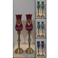 خرید، قیمت و مشخصات لاله تک پایه برنجی طرح قدیم در چهار رنگ، ارزان و با کیفیت _  هنرظریف