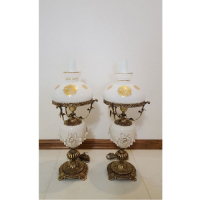 خرید، قیمت و مشخصات چراغ قالپاقی ستون سرامیکی شیری گل برجسته، ارزان و با کیفیت _ هنرظریف