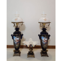 خرید، قیمت و مشخصات ست چراغ قالپاقی و کشکول ستون سرامیکی طرح ایتالیایی، ارزان و با کیفیت _ هنرظریف