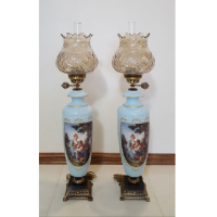 خرید، قیمت و مشخصات چراغ ستون سرامیکی طرح ایتالیایی مدل ساده تمام برنز، ارزان و با کیفیت _ هنرظریف