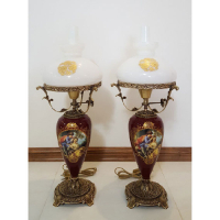 خرید، قیمت و مشخصات چراغ قالپاقی ستون سرامیکی طرح ایتالیایی سایز کوچک تمام برنجی، ارزان و با کیفیت _ هنرظریف