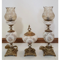 خرید، قیمت و مشخصات ست چراغ و جام سرامیکی سایز کوچک تمام برنجی، ارزان و با کیفیت _ هنرظریف