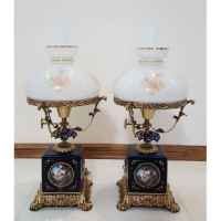 خرید، قیمت و مشخصات چراغ قالپاقی سرامیک مکعبی سرمه ای تمام برنج، ارزان و با کیفیت _ هنرظریف