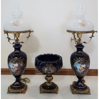 خرید، قیمت و مشخصات ست چراغ قالپاقی و میوه خوری طرح ایتالیایی سرمه ای، ارزان و با کیفیت _ هنرظریف