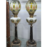 خرید، قیمت و مشخصات چراغ سه پوست شیری زرد پایه سنگی، ارزان و با کیفیت _ هنرظریف