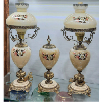 خرید، قیمت و مشخصات ست چراغ قالپاقی و جام دو پوست عسلی قطعات تمام برنجی در دو رنگ، ارزان و با کیفیت _ هنرظریف