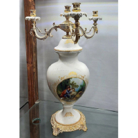 خرید، قیمت و مشخصات شمعدان چهار شعله ستون میلان مدل ایتالیایی، آبکاری فورتیک سفید، ارزان و با کیفیت _ هنرظریف