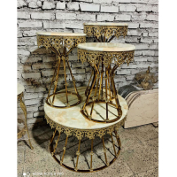 خرید، قیمت و مشخصات سرویس جلو مبلی و عسلی برنزی گل آفتاب گردان، چهار تکه، برنزی اصل با ضمانت  _ هنرظریف