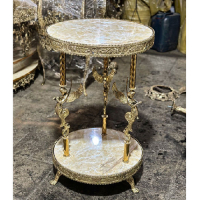 خرید، قیمت و مشخصات میز خاطره گرد برنزی طرح سه فرشته، دو طبقه با ضمانت کیفیت و اصل بودن _ هنرظریف