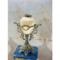 خرید، قیمت و مشخصات  گلدان رومیزی برنزی پایه توری سبز در دو رنگ_ هنرظریف