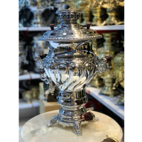 خرید، قیمت و مشخصات سماور گازی 10 لیتری مدل 2003 اکبر برادرن، بدون سرب با شیر گاز پیلوت استاندارد ارزان و باکیفیت _ هنرظریف