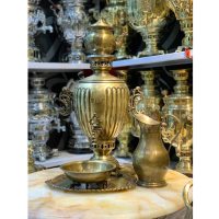 خرید، قیمت و مشخصات سماور زغالی 6 لیتری مدل آناناسی، ورق ضخیم، مهر روسی ارزان و باکیفیت _ هنرظریف