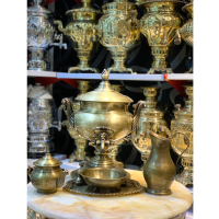 خرید، قیمت و مشخصات کلد درینک ( سرد نوش) 7 لیتری، کاملا برنجی، داخل قلع کاری شده، شیر اهرمی ارزان و باکیفیت _ هنرظریف