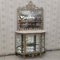 خرید، قیمت و مشخصات آینه کنسول برنزی مدل  تاج گل آفتابگردان، با کیفیت عالی_ هنرظریف