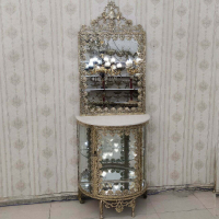 خرید، قیمت و مشخصات آینه کنسول برنزی مدل گل رز تاج دار، با قیمت مناسب_ هنرظریف