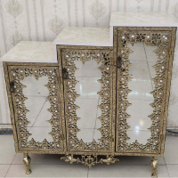 خرید، قیمت و مشخصات جاکفشی برنزی مدل گل آفتابگردان سه درب صفحه کرم، شیک و ساده_ هنرظریف