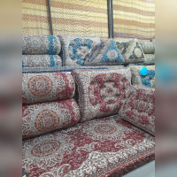 خرید، قیمت و مشخصات سرویس مبلمان ۷ تکه شاه نشین نارنج رنگ زرشکی، جدید و ساده_ هنرظریف