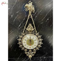 خرید آنلاین، ساعت دیواری آویز برنزی گل زنبق، طرح قلبی کلاسیک و زیبا، زیر قیمت بازار | هنرظریف