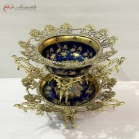 خرید آنلاین، کاسه و بشقاب های برنزی با بدنه چینی اصل در مدل گل رز و پایه دار، زیبا، زیر قیمت بازار | هنرظریف