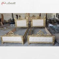 خرید آنلاین، تخت خواب برنزی تک نفره طرح طاووس همراه با چوب درجه یک رنگ پارچه به انتخاب مشتری عزیز، با قیمت مناسب | هنرظریف
