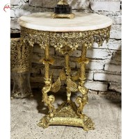 خرید آنلاین، میز برنزی پایه کوتاه با نقشی ظریف در طرح 3 فرشته، ثبات رنگ با کیفیت اعلاء دارای ضمانت، زیر قیمت بازار | هنرظریف