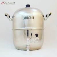 خرید آنلاین، کتری استیل 10 لیتری اعلاء، طرح امپراتور کفه یه تکه همراه با زیر قوری، زیر قیمت بازار | هنرظریف
