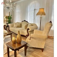 خرید آنلاین، مبلمان سلطنتی 7 نفره با چوب راش و طراحی بسیار شیک، فوم HR با گارانتی، زیر قیمت بازار | هنرظریف