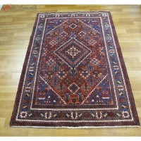 خرید آنلاین، قالیچه دستبافت کاشان کد 39497 در طرح زمینه لچک و ترنج، زمینه لاکی و حاشیه کرم، زیر قیمت بازار | هنرظریف