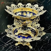 خرید آنلاین، ست کاسه و بشقاب چینی با طرح گل رز و پایه های سنگی سه گوش همراه با رنگی متفاوت، زیر قیمت بازار | هنرظریف