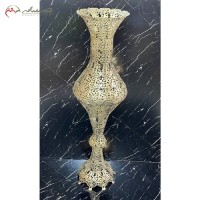 خرید آنلاین، گلدان برنزی مدل درباری پرکار و ظریف طلایی رنگ پایه دار، با قیمت بسیار مناسب | هنرظریف