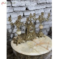 خرید آنلاین، ست ساعت و شمعدان کلاسیک مدل کنت از جنس برنز، طراحی بی نظیر و کیفیت عالی، با قیمت مناسب | هنرظریف