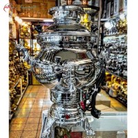 خرید آنلاین، سماور برقی برنجی 8 لیتری کد 116 با ورق 0.8 و روکش کروم، تمام اتوماتیک، دارای ضمانت یک ساله، زیر قیمت بازار | هنرظریف